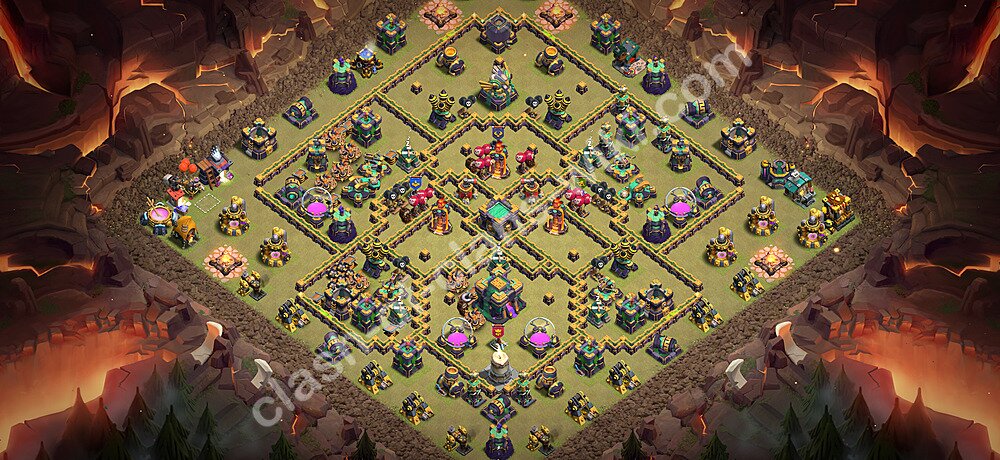 TH14 Anti 3 Stars War Base Plan with Link, Anti Air / Electro Dragon, Copy Town Hall 14 CWL Design 2026, #3597