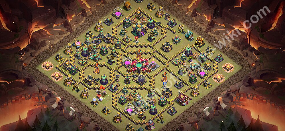 TH14 War Base Plan with Link, Copy Town Hall 14 CWL Design 2026, #3656
