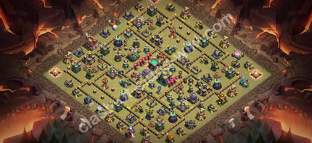 TH14 War Base Plan with Link, Copy Town Hall 14 CWL Design 2026, #3658