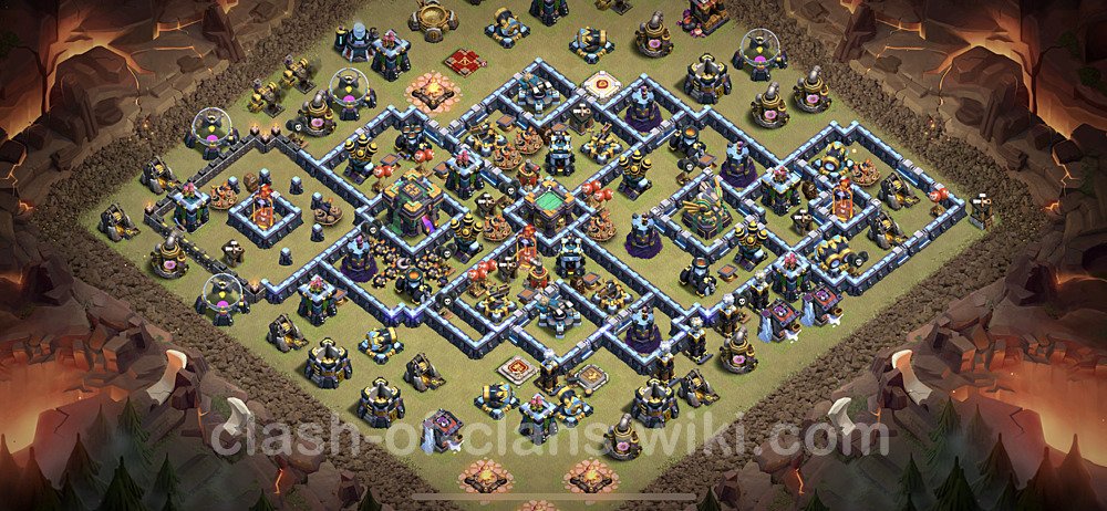 TH14 War Base Plan with Link, Legend League, Anti Everything, Copy Town Hall 14 CWL Design, #6