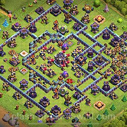 TH15 Anti 2 Stars Base Plan with Link, Copy Town Hall 15 Base Design 2023, #1287