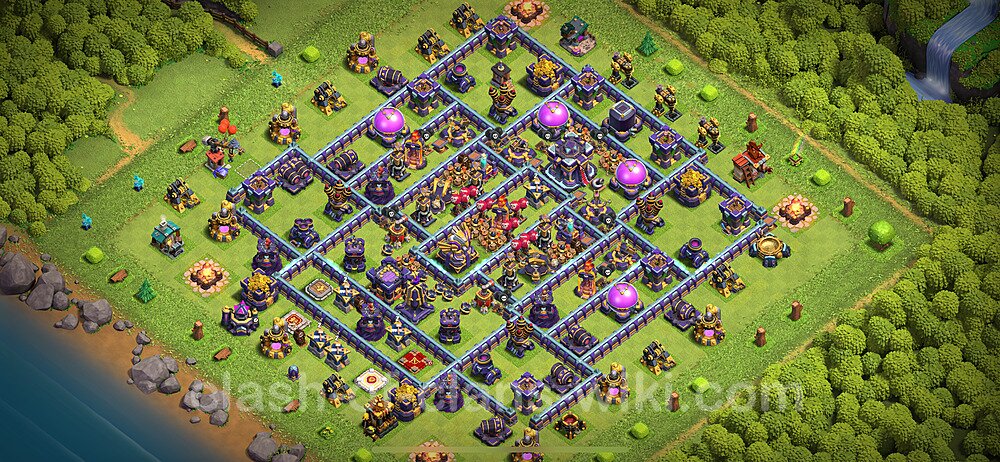 TH15 Trophy Base Plan with Link, Legend League, Copy Town Hall 15 Base Design 2024, #1343