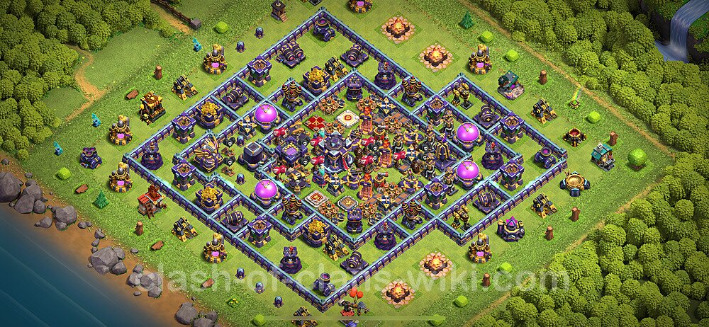 Die Anti 2 Sterne Base RH15 + Link, Hybrid 2024 - COC Rathaus 15 Kopieren Base, #1390