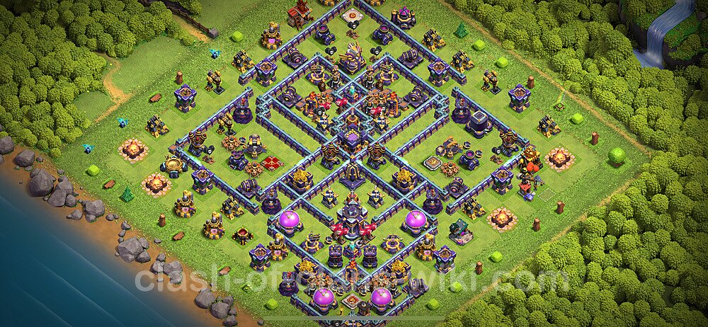 Die Anti 2 Sterne Base RH15 + Link, Legend League 2024 - COC Rathaus 15 Kopieren Base, #1459