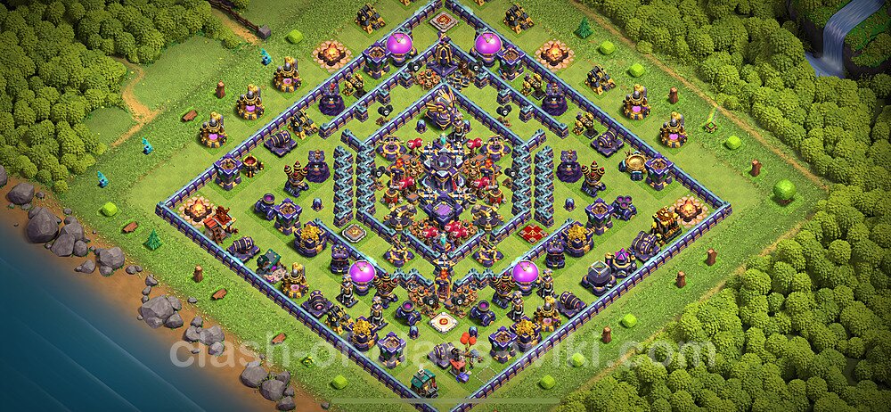 TH15 Anti 3 Stars Base Plan with Link, Hybrid, Copy Town Hall 15 Base Design 2024, #2231