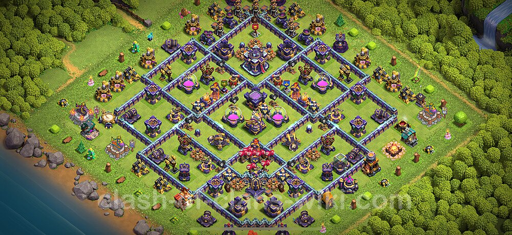 Anti Everything TH15 Base Plan with Link, Hybrid, Copy Town Hall 15 Design 2025, #2849