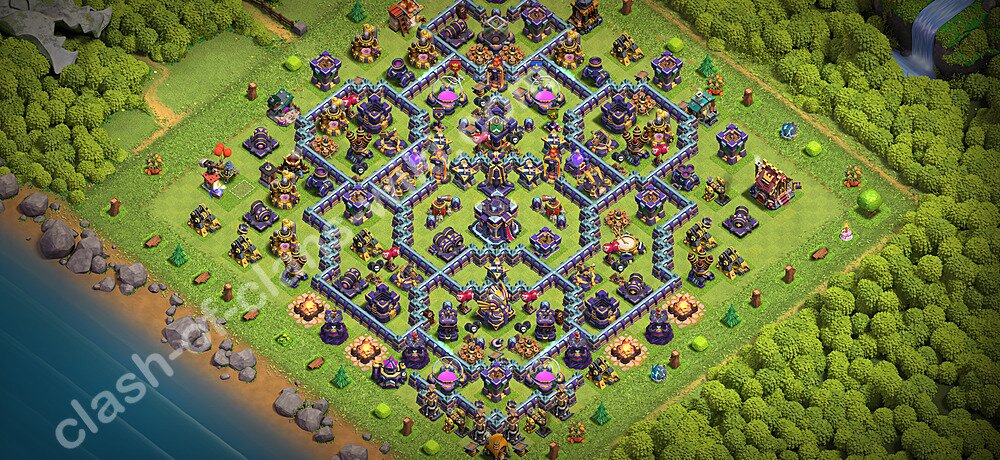 TH15 Anti 3 Stars Base Plan with Link, Hybrid, Copy Town Hall 15 Base Design 2026, #3264
