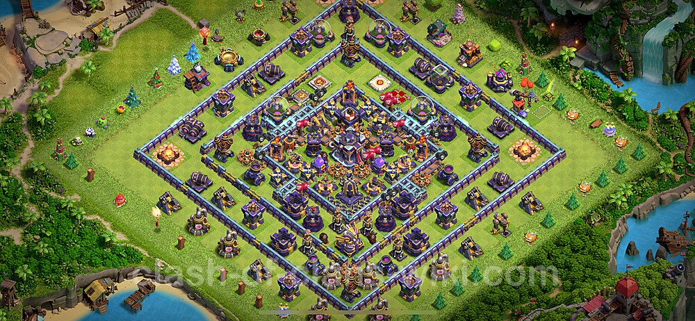 Die Anti 3 Sterne Base RH15 + Link, Hybrid 2023 - COC Rathaus 15 Kopieren Base, #741