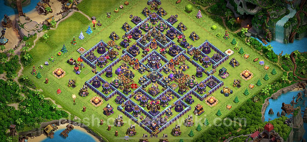 Anti Everything TH15 Base Plan with Link, Hybrid, Copy Town Hall 15 Design 2024, #753