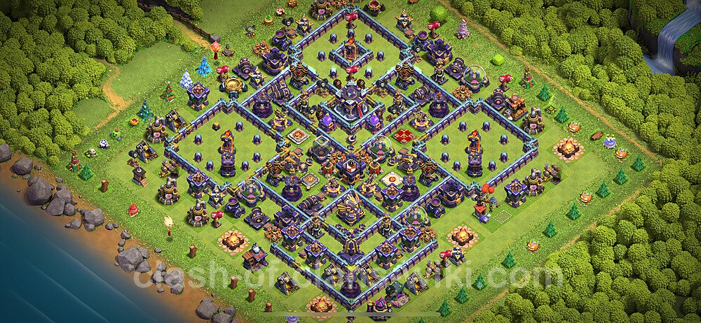 Anti Everything TH15 Base Plan with Link, Hybrid, Copy Town Hall 15 Design 2024, #762