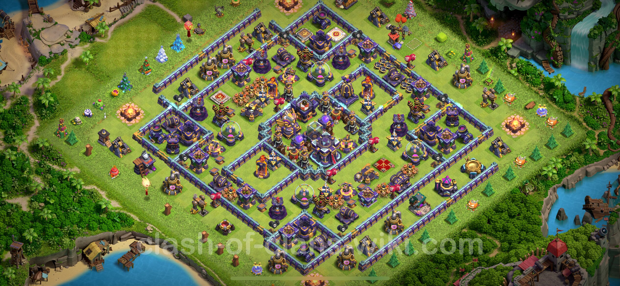 Farm Base Hôtel de Ville niveau 15 + Lien (Link), Anti 3 étoiles