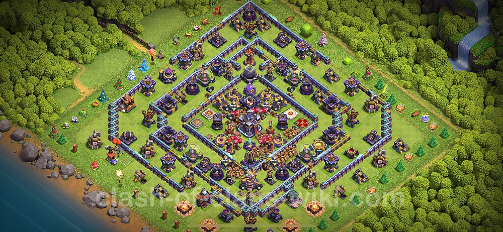 Base plan TH15 (design / layout) with Link, Anti 2 Stars for Farming 2024, #1292