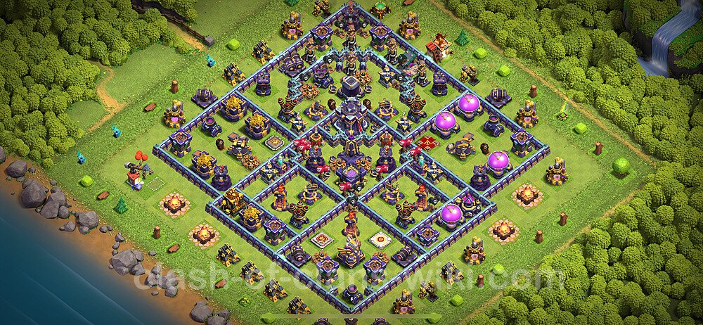 Base plan TH15 (design / layout) with Link, Anti 2 Stars for Farming 2024, #1479