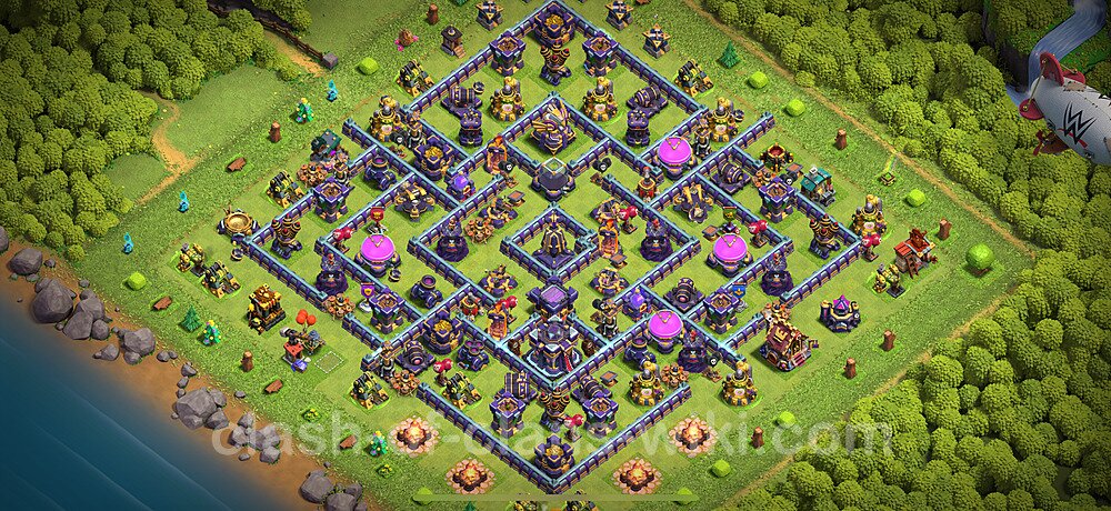 Farming Base Village HDV 15 + Lien (Link), Anti 2 étoiles 2025 - Hôtel de Ville 15 Base Copier, #2556