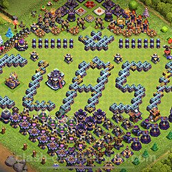 TH15 Troll Base Plan with Link, Copy Town Hall 15 Funny Art Layout 2023, #1283