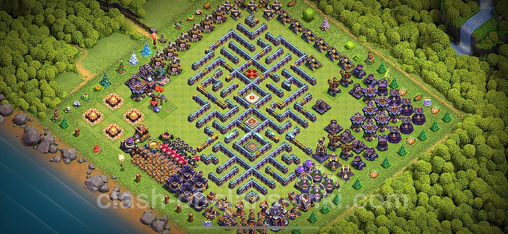 TH15 Troll Base Plan with Link, Copy Town Hall 15 Funny Art Layout 2024, #1146