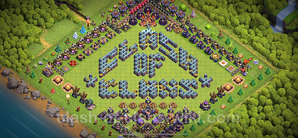TH15 Troll Base Plan with Link, Copy Town Hall 15 Funny Art Layout 2024, #1279