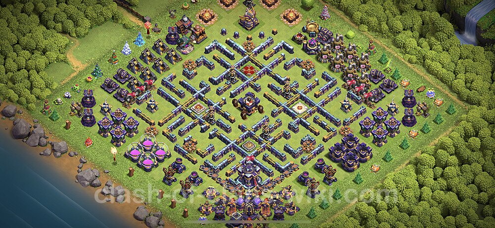 TH15 Troll Base Plan with Link, Copy Town Hall 15 Funny Art Layout 2024, #1457