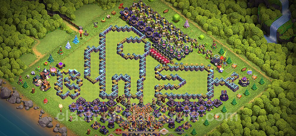 TH15 Troll Base Plan with Link, Copy Town Hall 15 Funny Art Layout 2024, #1460