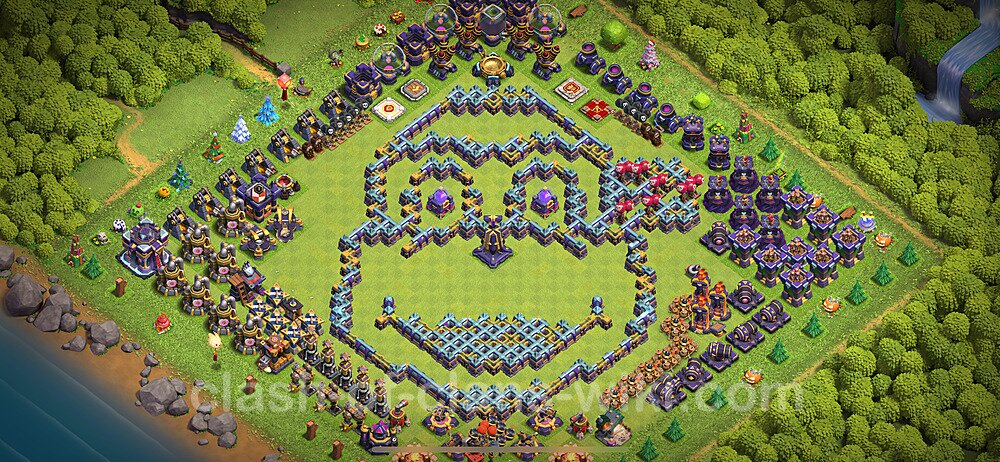 TH15 Troll Base Plan with Link, Copy Town Hall 15 Funny Art Layout 2024, #1463