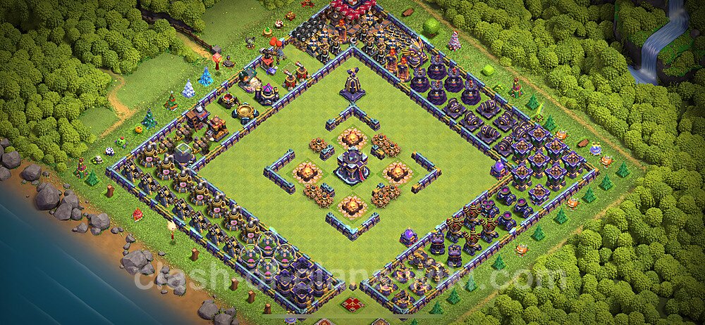 TH15 Troll Base Plan with Link, Copy Town Hall 15 Funny Art Layout 2024, #1467
