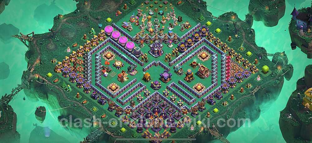 TH15 Troll Base Plan with Link, Copy Town Hall 15 Funny Art Layout 2025, #2945