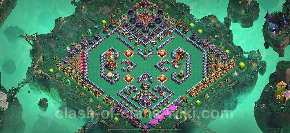TH15 Troll Base Plan with Link, Copy Town Hall 15 Funny Art Layout 2025, #2947