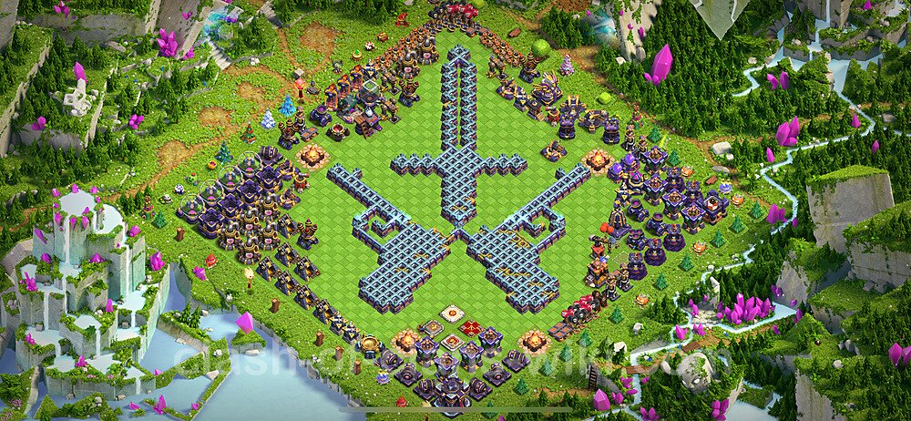 TH15 Troll Base Plan with Link, Copy Town Hall 15 Funny Art Layout 2024, #3