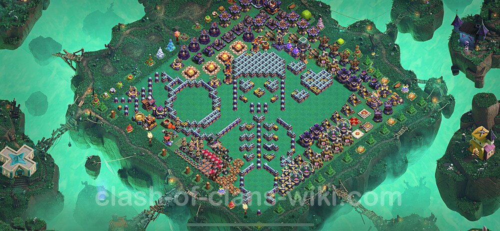 TH15 Troll Base Plan with Link, Copy Town Hall 15 Funny Art Layout, #698