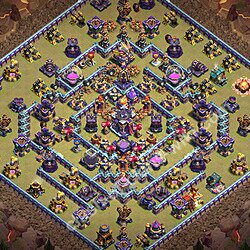 Base War TH15 dengan Link, Hybrid, Salin Desain Liga Perang Klan (CWL) Balai Kota 15 2026, #1395