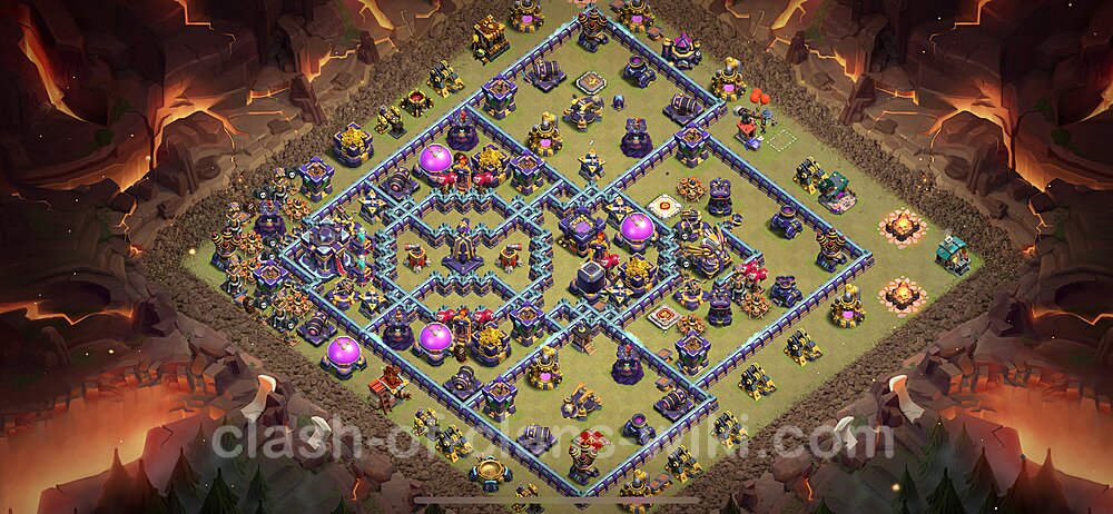 TH15 Anti 2 Stars War Base Plan with Link, Copy Town Hall 15 CWL Design 2024, #1384