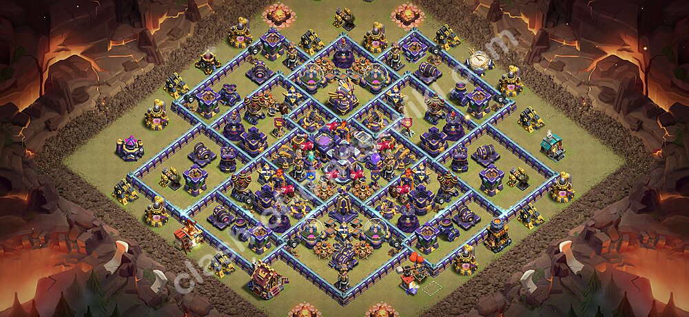 TH15 Anti 3 Stars War Base Plan with Link, Copy Town Hall 15 CWL Design 2026, #3291