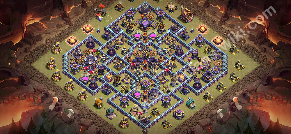 TH15 Anti 3 Stars War Base Plan with Link, Anti Air / Electro Dragon, Copy Town Hall 15 CWL Design 2026, #3307