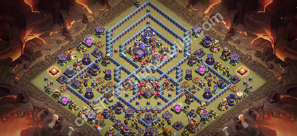 TH15 Anti 2 Stars War Base Plan with Link, Copy Town Hall 15 CWL Design 2026, #3667