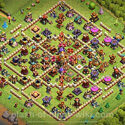 TH16 Anti 3 Stars Base Plan with Link, Hybrid, Copy Town Hall 16 Base Design, #1490