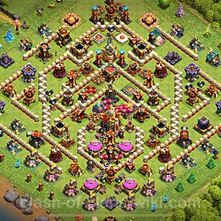 TH16 Anti 2 Stars Base Plan with Link, Copy Town Hall 16 Base Design, #1499