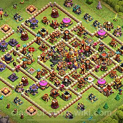 TH16 Anti 2 Stars Base Plan with Link, Hybrid, Copy Town Hall 16 Base Design, #1584