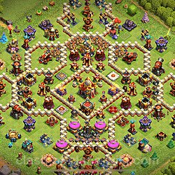 TH16 Anti 2 Stars Base Plan with Link, Anti Everything, Copy Town Hall 16 Base Design, #1732