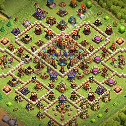 Clash of Clans köy düzeni, Belediye Binası Seviye 16 kupa için (savunma) (#3535)