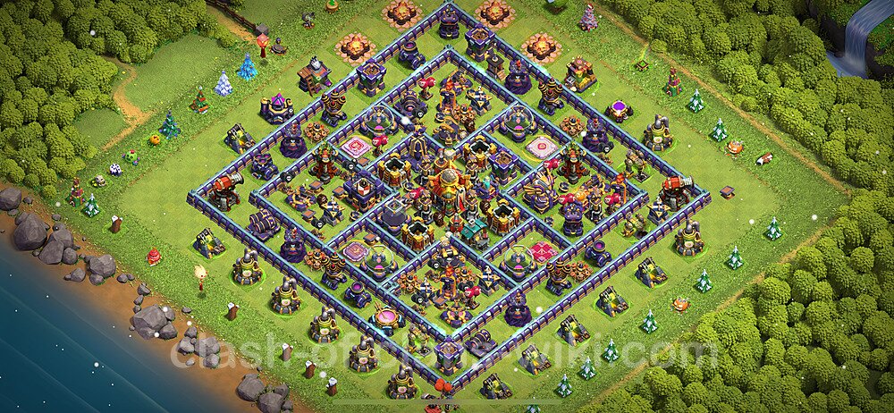 TH16 Trophy Base Plan with Link, Hybrid, Copy Town Hall 16 Base Design 2024, #1482