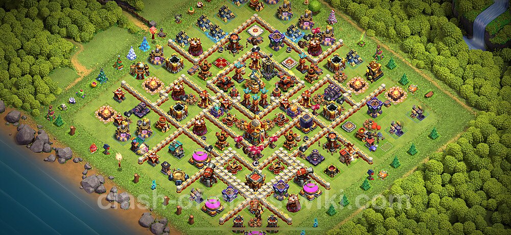 Anti Dragon TH16 Base Plan with Link, Copy Town Hall 16 Anti Air Design 2025, #1486