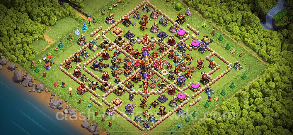 TH16 Anti 3 Stars Base Plan with Link, Hybrid, Copy Town Hall 16 Base Design 2024, #1490