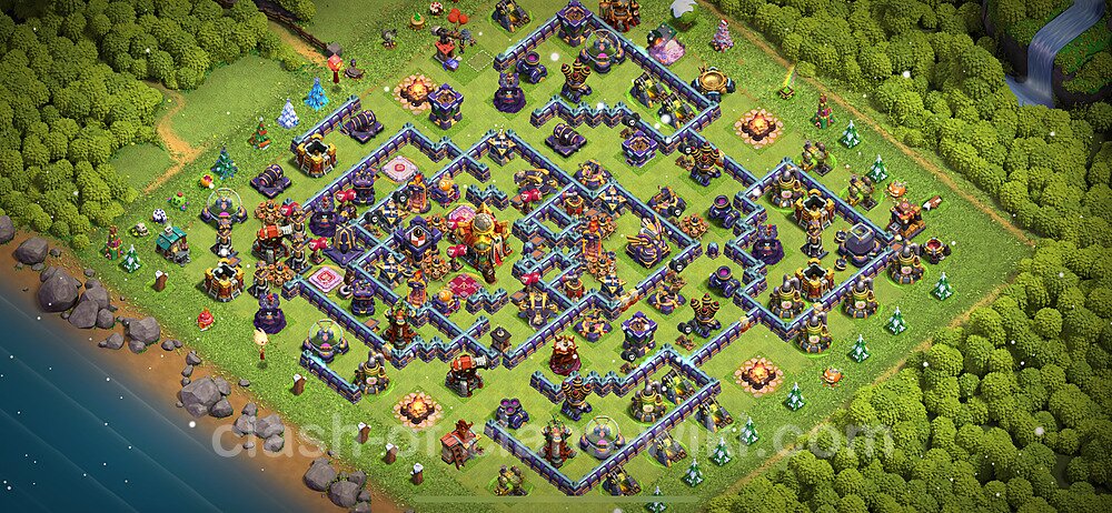 Gute Base für Verteidigung RH16 + Link, Legend League 2024 -  COC Rathaus 16 Kopieren Base, #1494