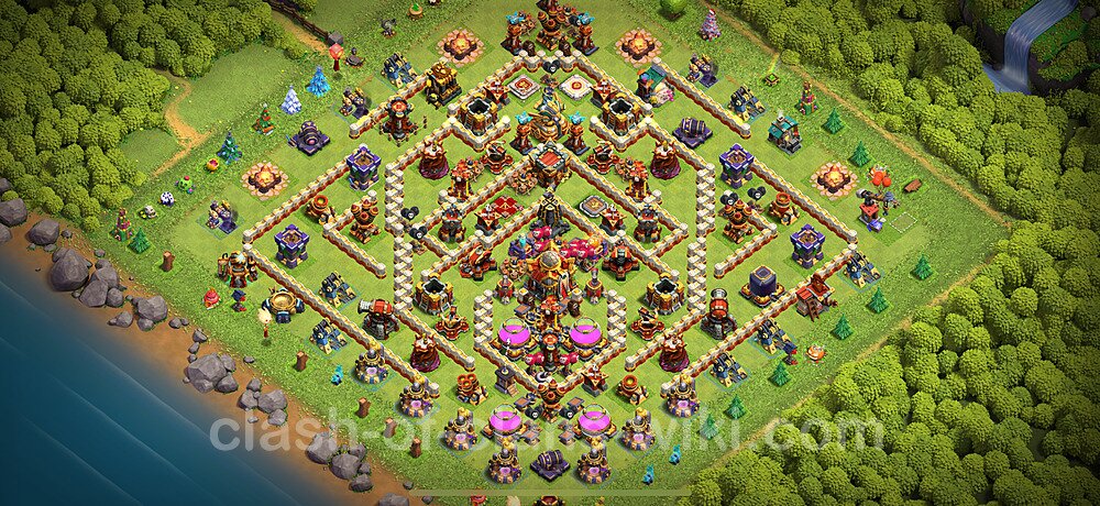 TH16 Anti 2 Stars Base Plan with Link, Copy Town Hall 16 Base Design 2025, #1499