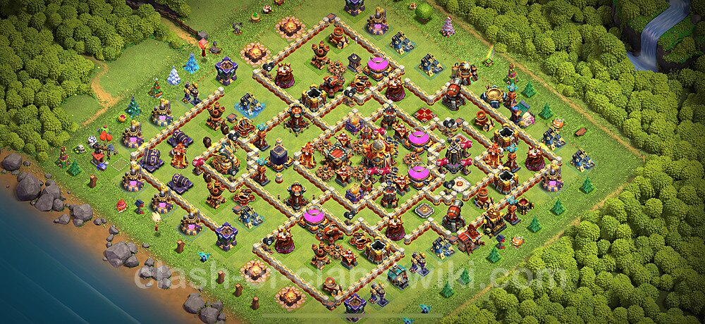 Gute Base für Verteidigung RH16 + Link, Legend League 2024 -  COC Rathaus 16 Kopieren Base, #1501