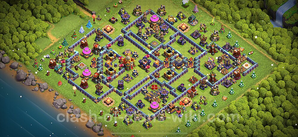Anti Everything TH16 Base Plan with Link, Hybrid, Copy Town Hall 16 Design 2024, #1568