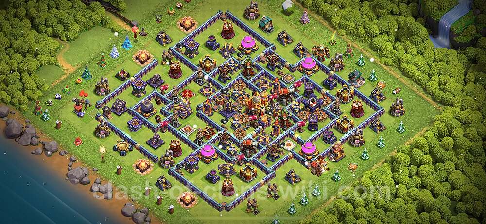 Die Anti 2 Sterne Base RH16 + Link, Hybrid 2024 - COC Rathaus 16 Kopieren Base, #1584