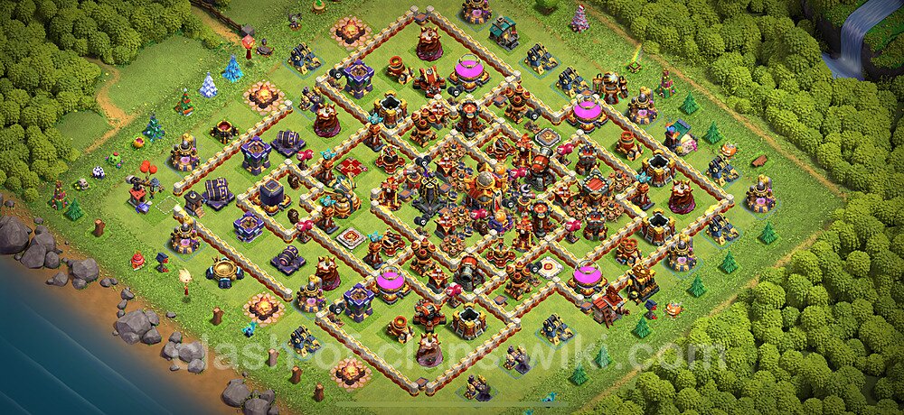 TH16 Anti 2 Stars Base Plan with Link, Hybrid, Copy Town Hall 16 Base Design 2025, #1584