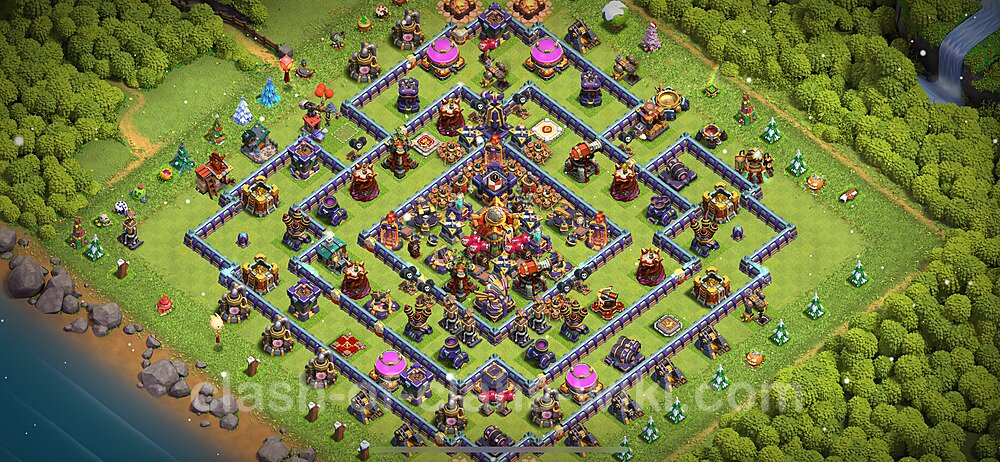 Die Anti Alles Base RH16 + Link, Hybrid 2024 - COC Rathaus 16 Kopieren Base, #1586