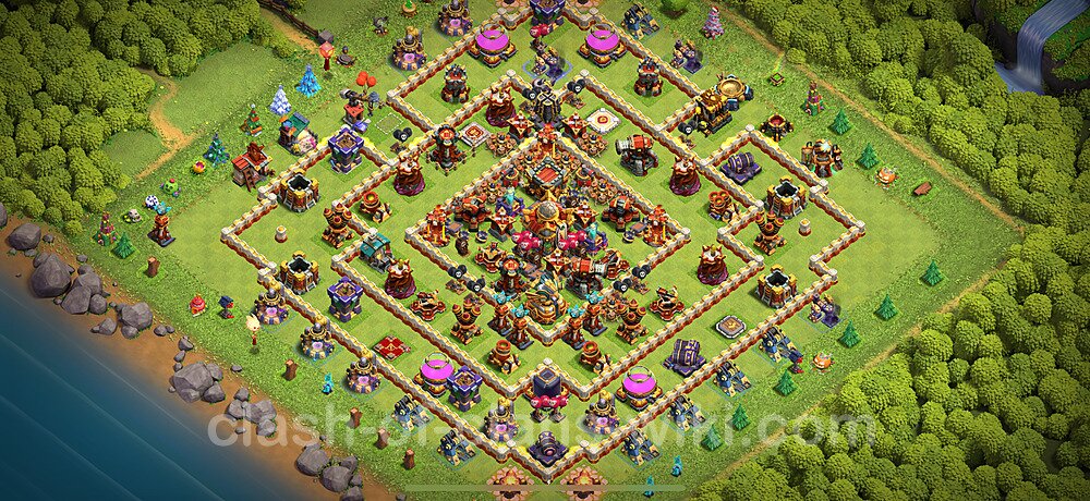 Die Anti Alles Base RH16 + Link, Hybrid 2024 - COC Rathaus 16 Kopieren Base, #1586